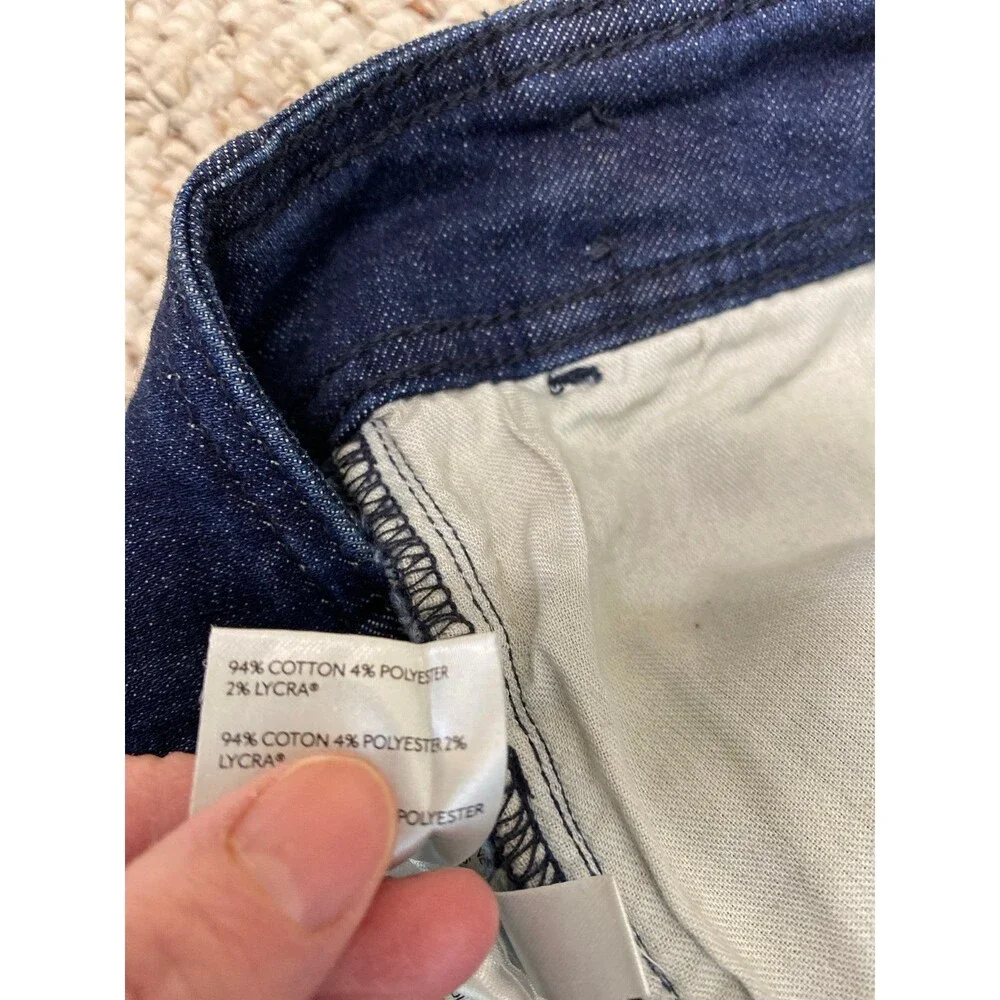 ANTHROPOLOGIE Pilcro Pleated High Rise Dark Wash Blue Denim Skinny Preppy 28